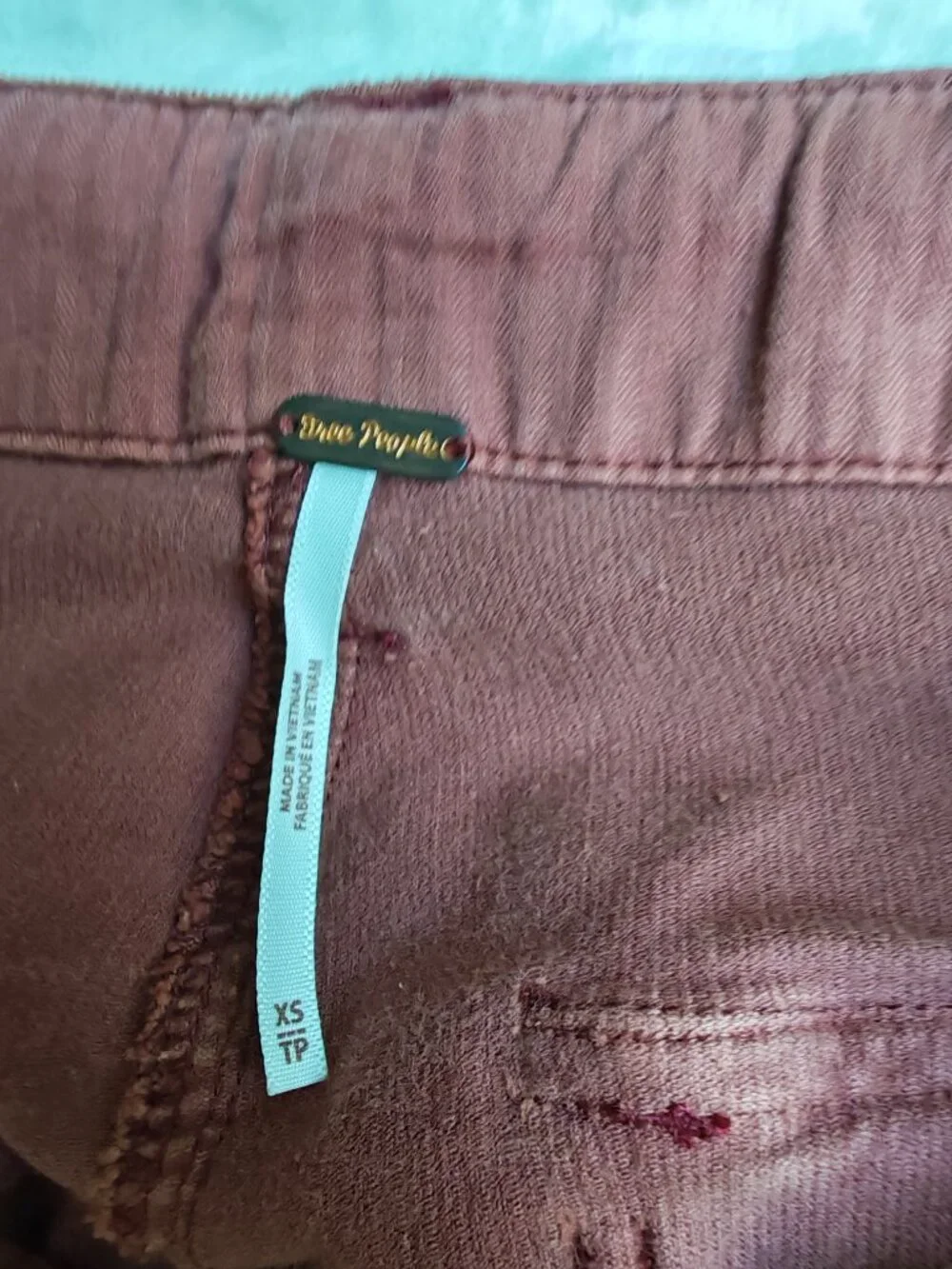 Free People Bay To Breakers Corduroy Cargo Pants XS Russet Red Utility Drawstrin